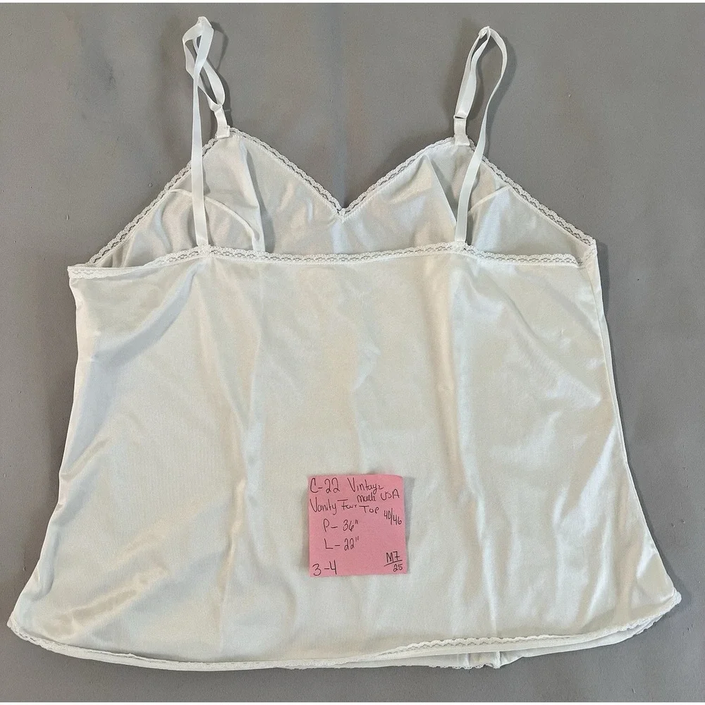 Vintage Vanity Fair Sleep‎ Top Sz 40/46 Women's White Y2K